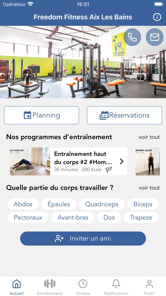 Capturas de tela do Freedom Fitness Clubs