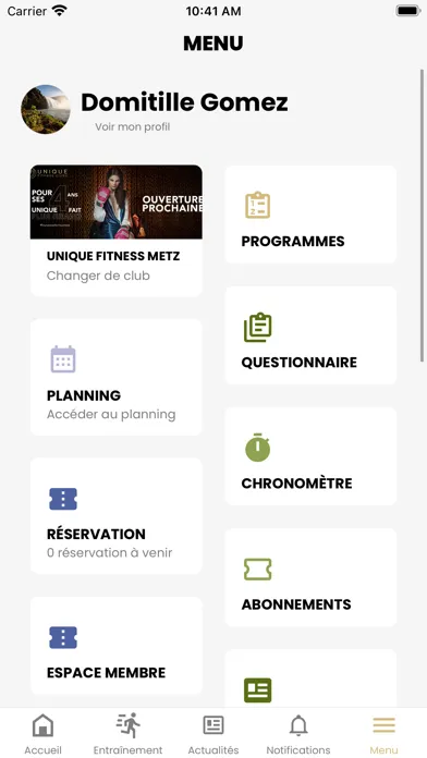 Ảnh chụp màn hình của Unique Fitness Clubs