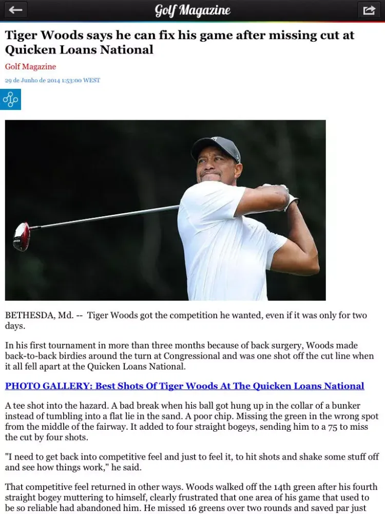 تصاویر Golf News Pro iPad 