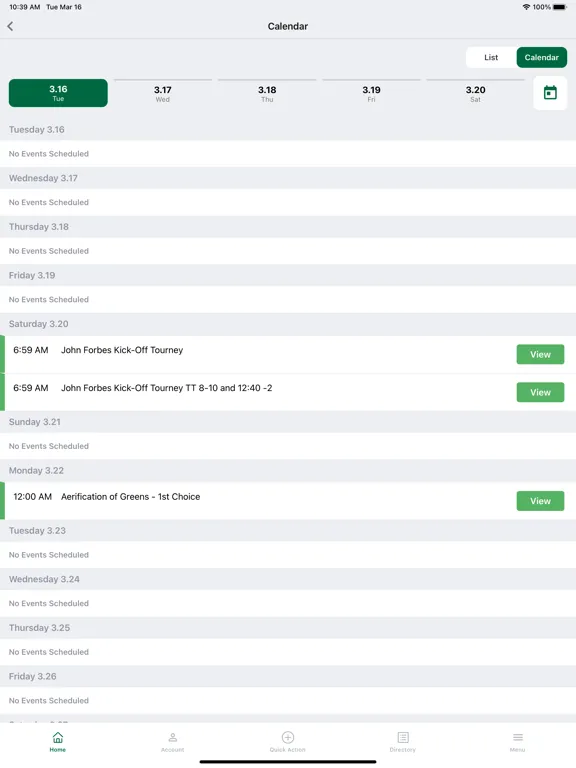 Ảnh chụp màn hình của Meadow Club 1927 iPad 