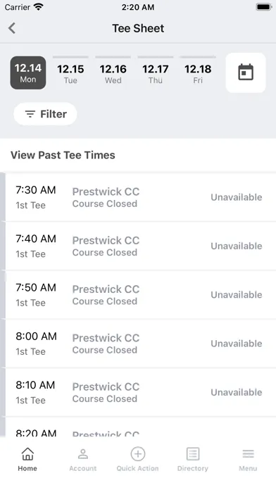 Tangkapan skrin Prestwick CC