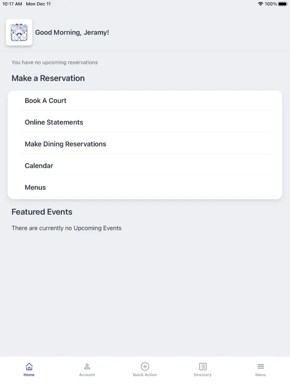 Ảnh chụp màn hình của Spring Lake Bath & Tennis Club iPad 