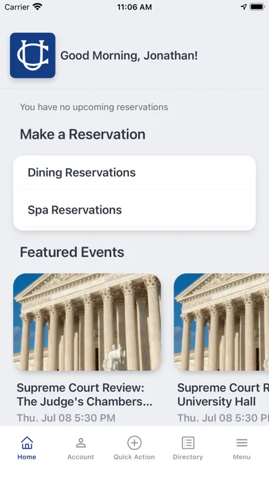 ภาพหน้าจอของ University Club DC
