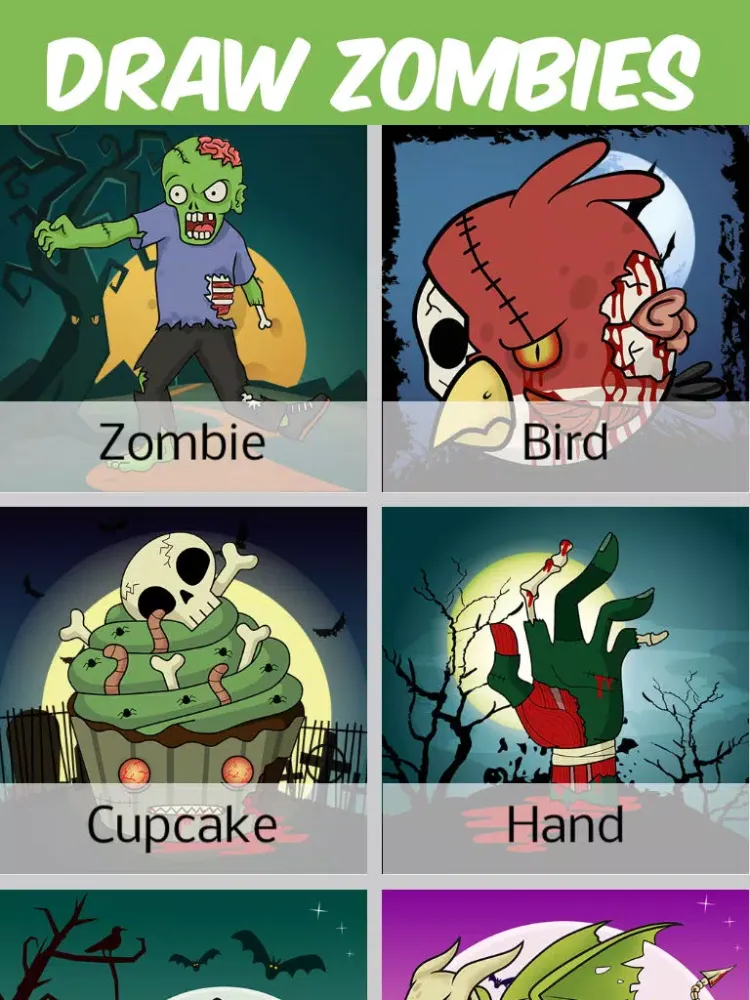 Capturas de tela do How to Draw Zombies iPad 
