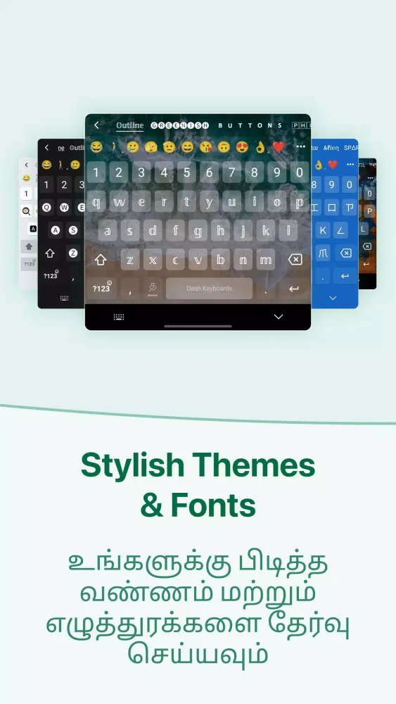 Capturas de tela do Desh Tamil Keyboard