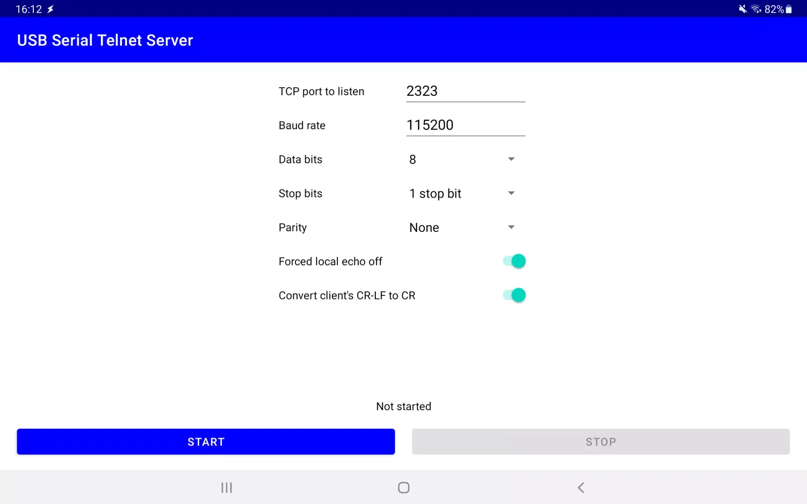 USB Serial Telnet Server سکرین شاٹس