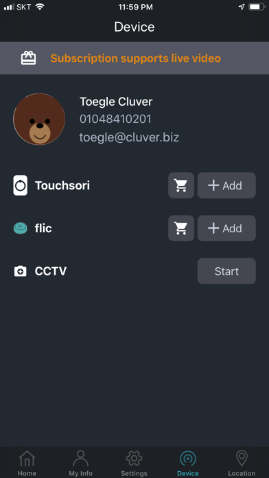 Tangkapan skrin Toegle : SOS Video Call, CCTV