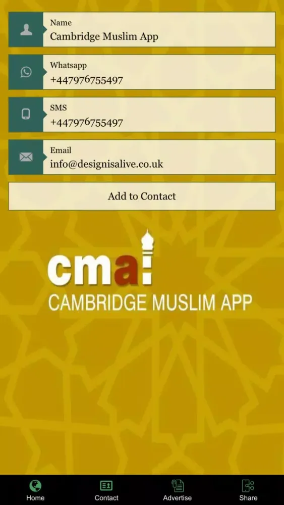 Capturas de tela do CMA Cambridge Muslims App
