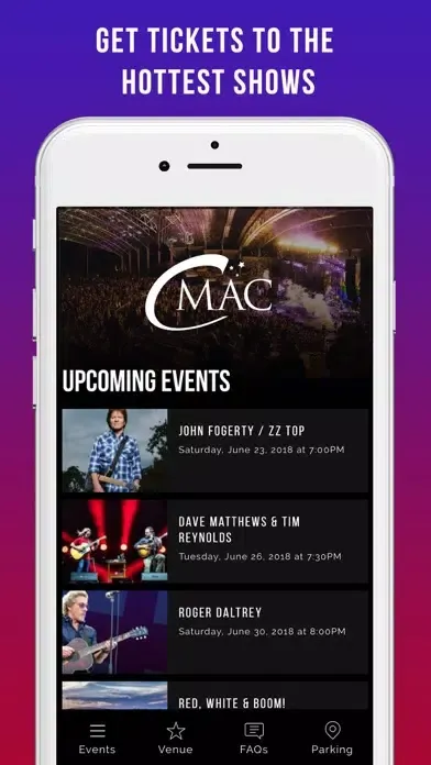 Captures d'écran de CMAC - Concerts & Events