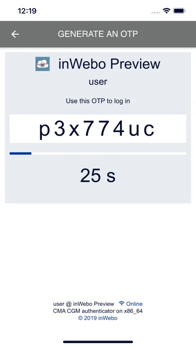 Captures d'écran de CMA CGM Authenticator