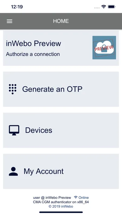 Captures d'écran de CMA CGM Authenticator