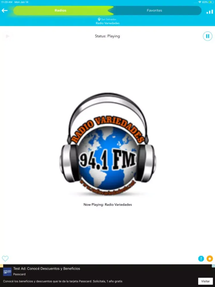 Radio El Salvador FM Station iPad  Screenshots