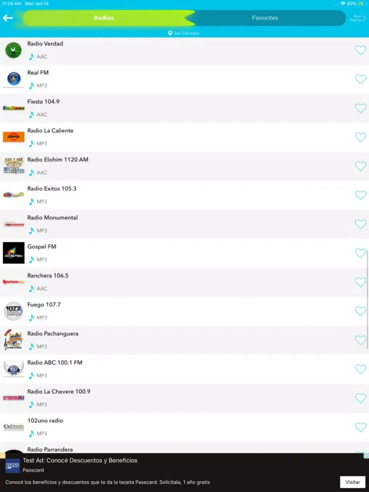 Radio El Salvador FM Station iPad  Screenshots