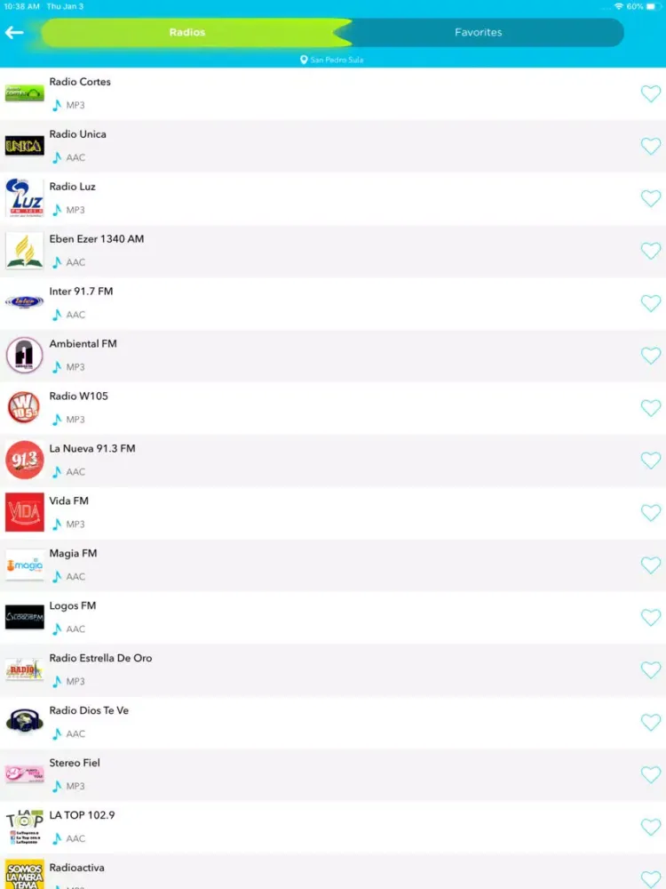 Ảnh chụp màn hình của Radio Honduras: FM AM HND iPad 