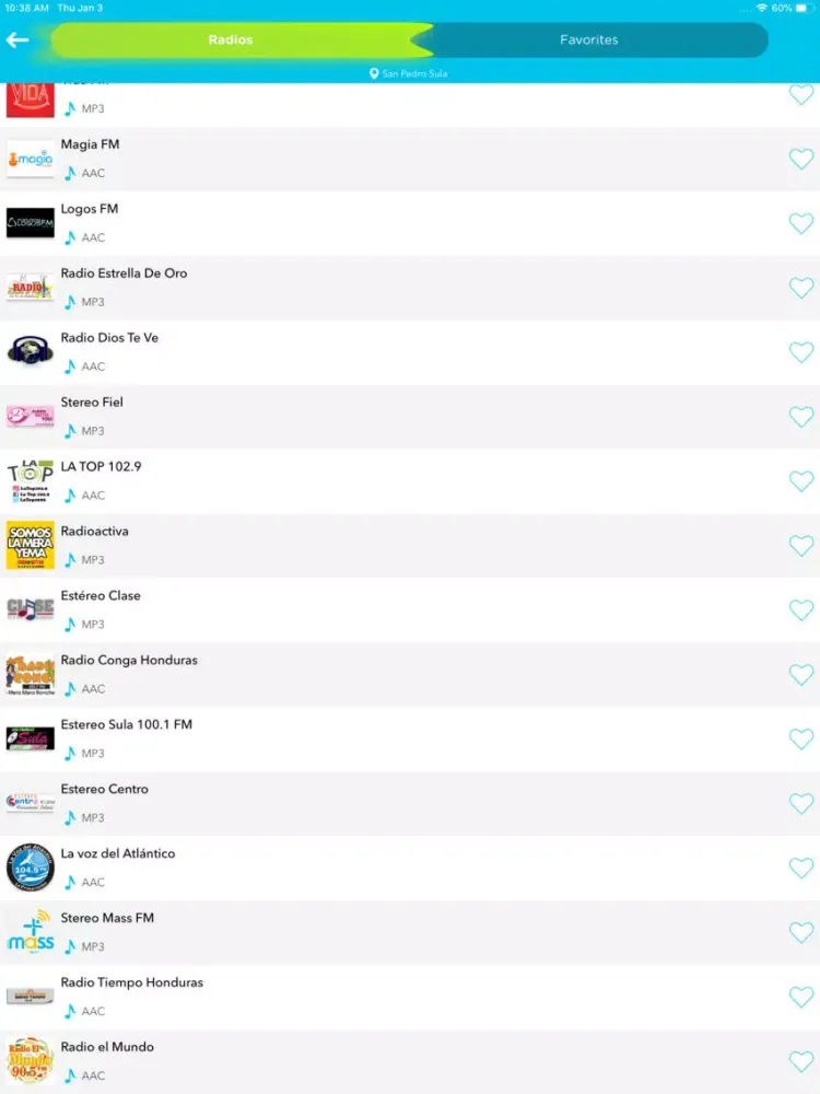Ảnh chụp màn hình của Radio Honduras: FM AM HND iPad 