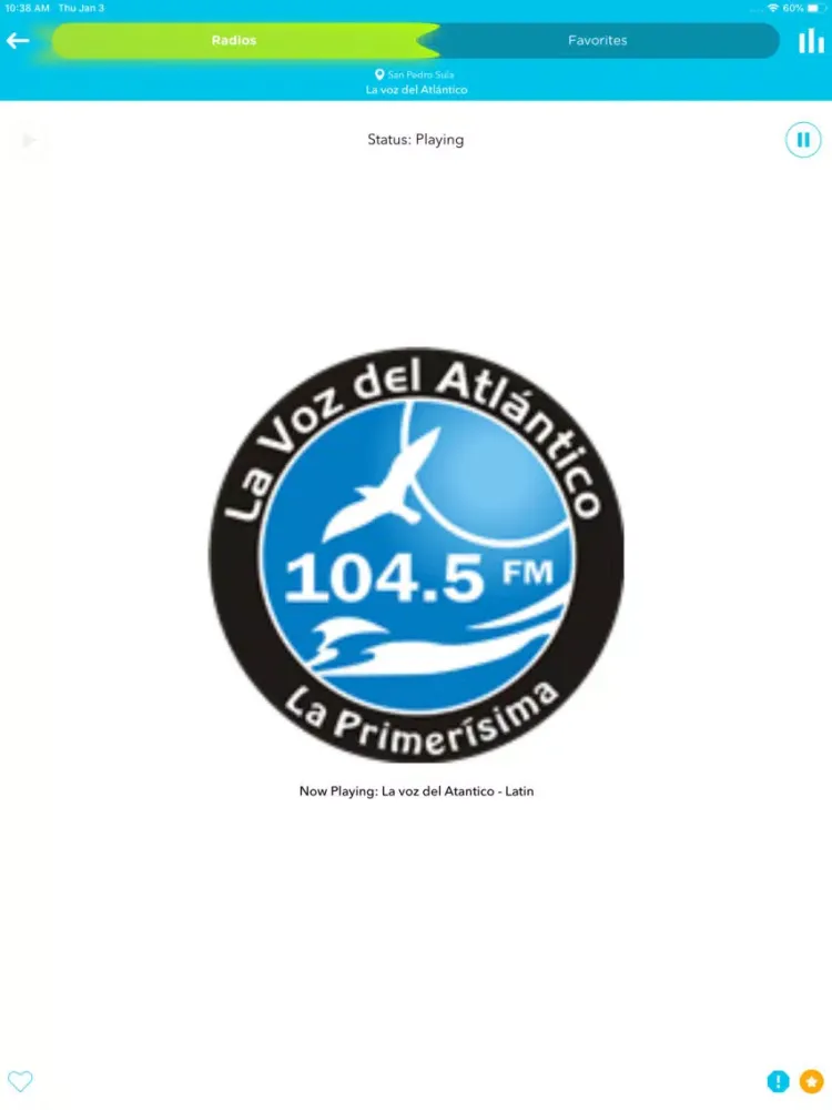 Ảnh chụp màn hình của Radio Honduras: FM AM HND iPad 