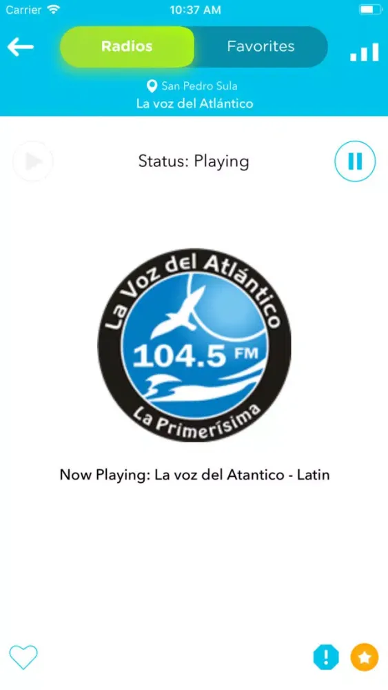 Ảnh chụp màn hình của Radio Honduras: FM AM HND