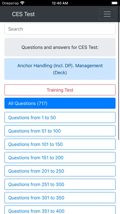 Capturas de tela do CES Apps. All tests in one