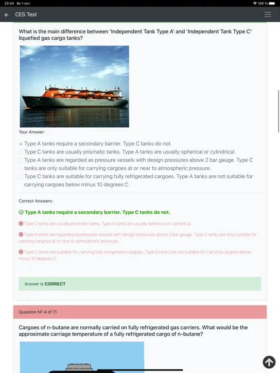 LPG tankers CHaS Operational iPad  Screenshots