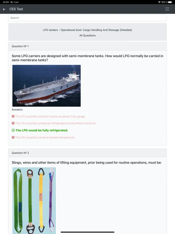 LPG tankers CHaS Operational iPad  Screenshots