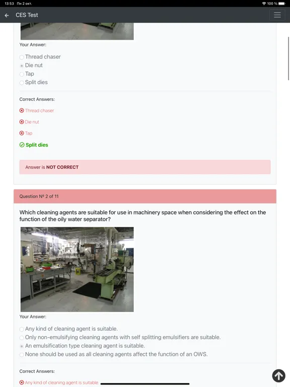Tangkapan layar Maint. Support Detailed CES iPad 