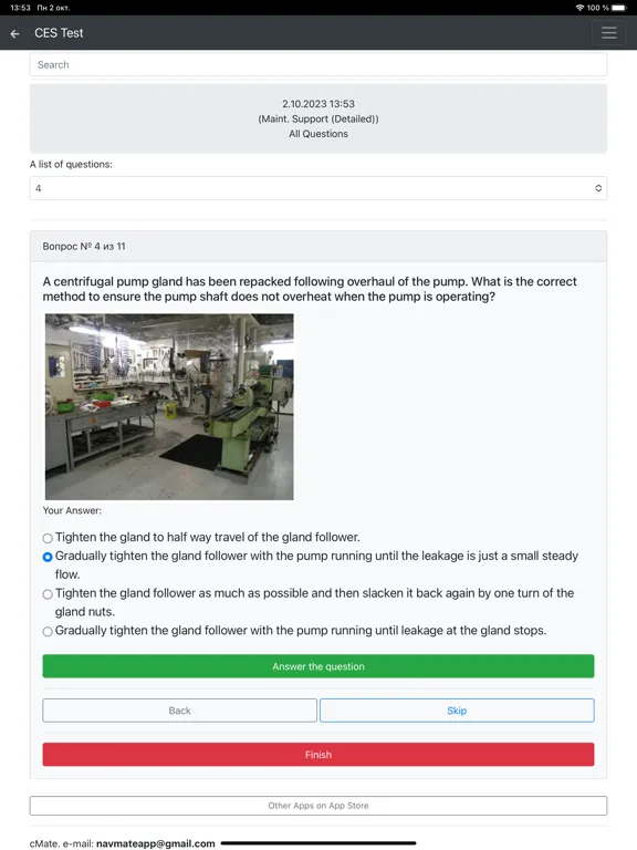 Tangkapan layar Maint. Support Detailed CES iPad 