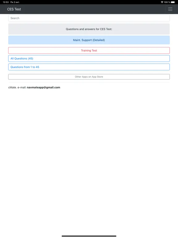 Tangkapan layar Maint. Support Detailed CES iPad 