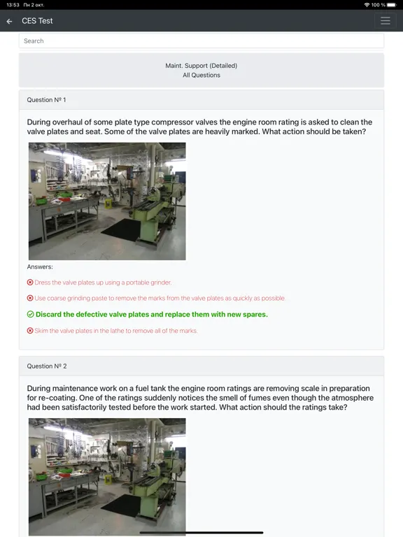 Tangkapan layar Maint. Support Detailed CES iPad 