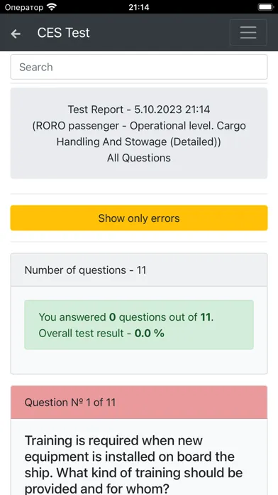 Capturas de tela do RORO passenger CHaS Operat CES
