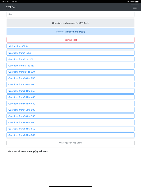Reefers. Management CES Test iPad  Ekran Görüntüleri