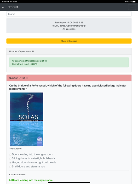 RORO cargo. Operational CES iPad  Screenshots
