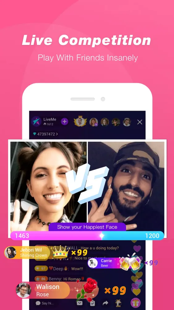 Capturas de tela do LiveMe
