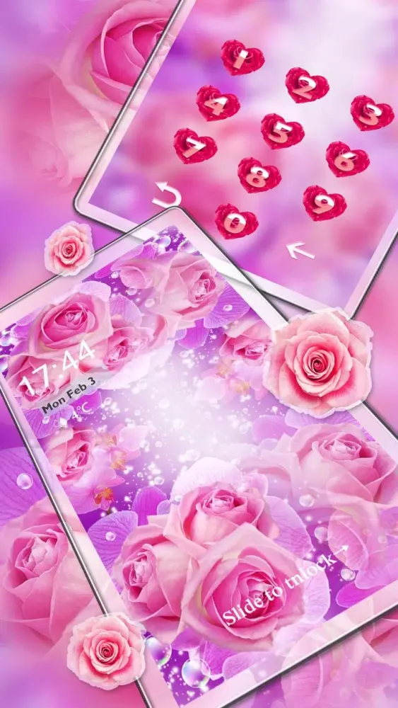Cute Pink Romantic Rose Locker Screenshots