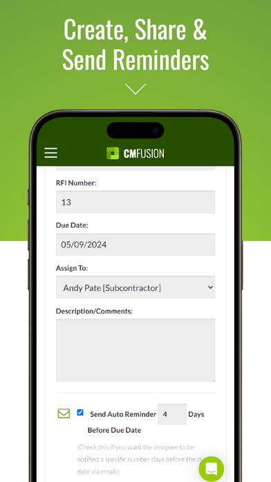 RFI Management By CM Fusion سکرین شاٹس