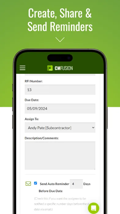 RFI Management By CM Fusion 스크린샷