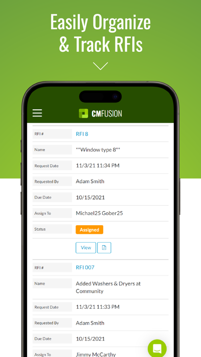 RFI Management By CM Fusion سکرین شاٹس