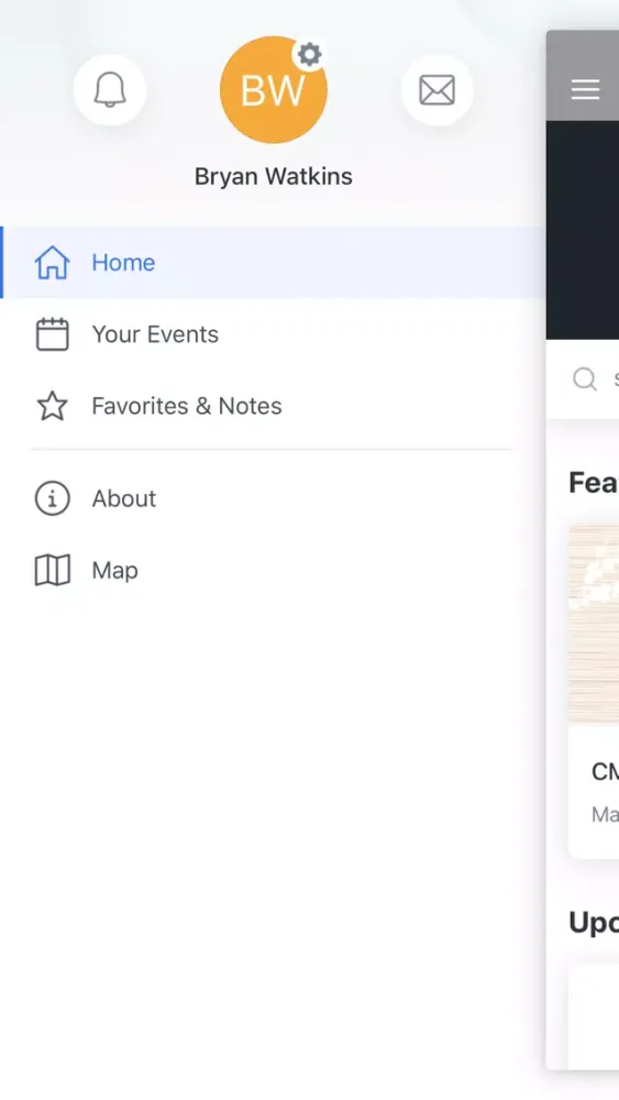 Tangkapan skrin CMG Events App