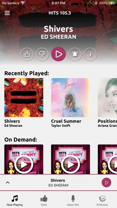 Tangkapan layar Hits 105.3