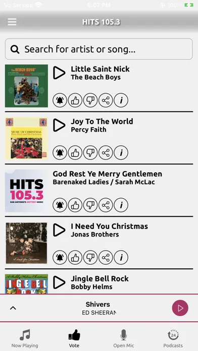 Tangkapan layar Hits 105.3