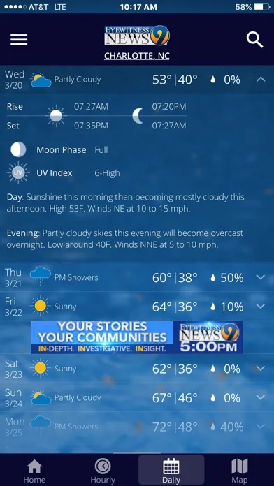 Скриншоты WSOC-TV Channel 9 Weather App
