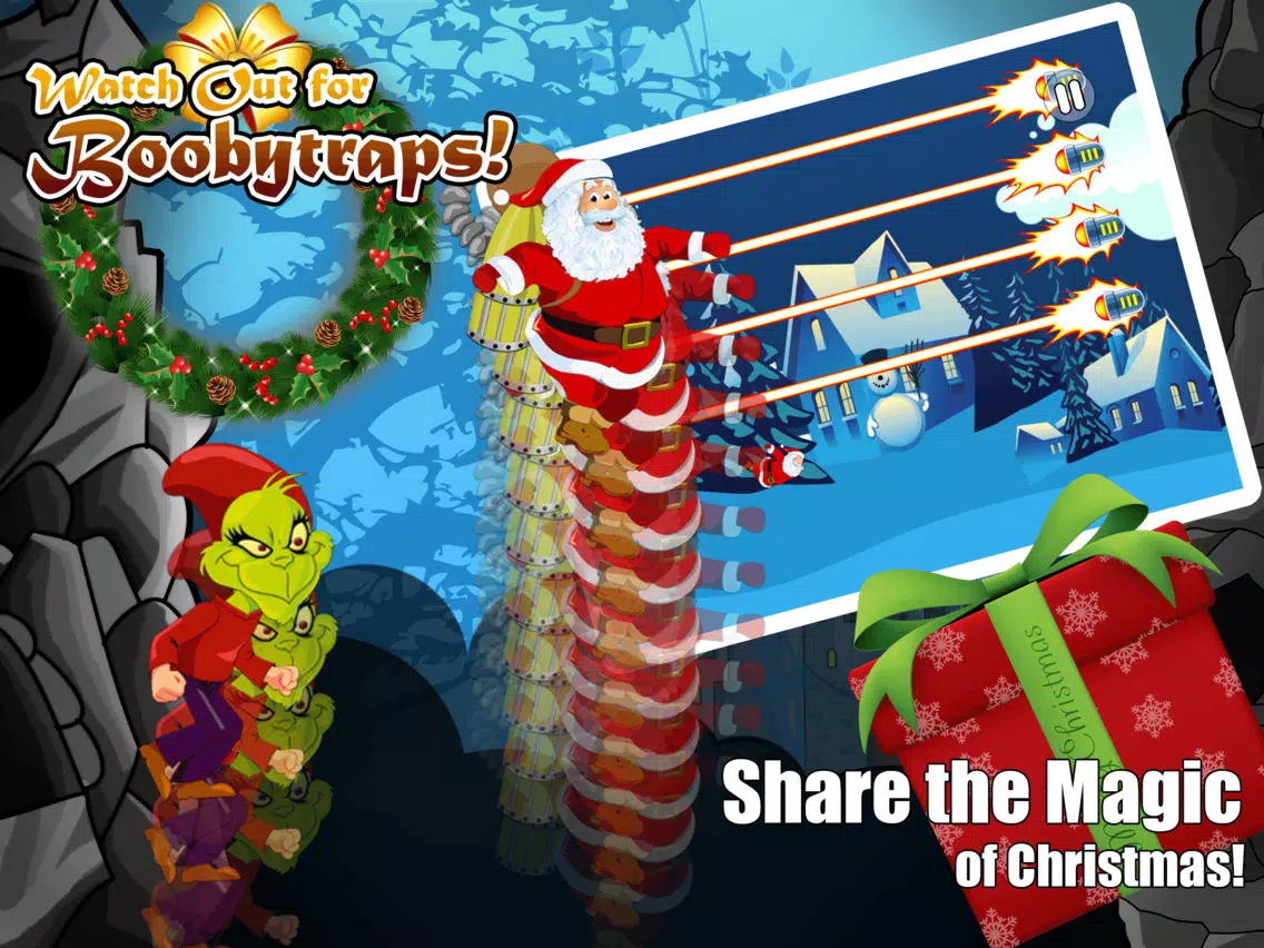 Capturas de tela do Santa Big Run - A Speedy Operation to Recover the Stolen Gifts From Grinch, Make for Kids a Happy Christmas FREE Game iPad 