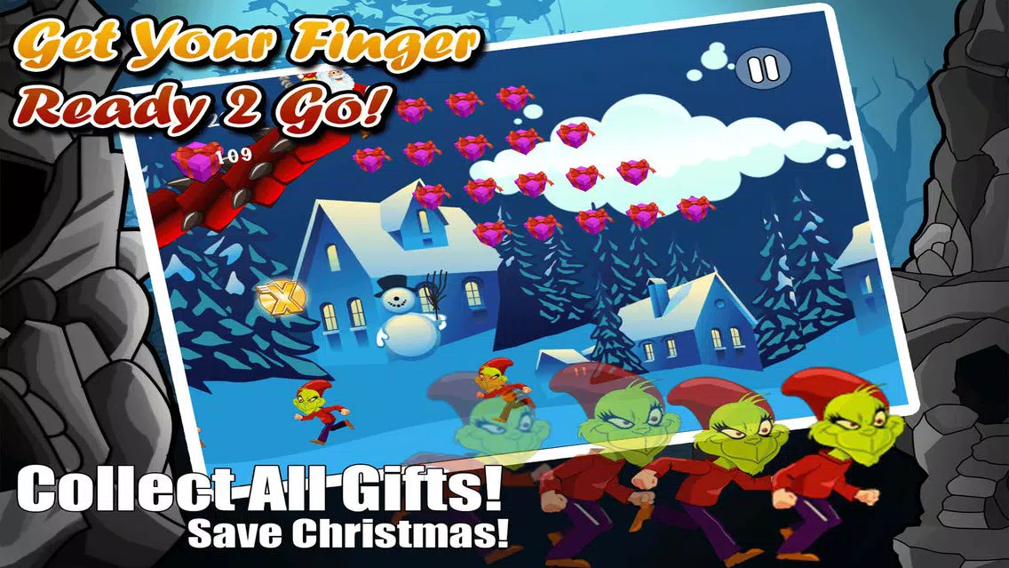 Capturas de tela do Santa Big Run - A Speedy Operation to Recover the Stolen Gifts From Grinch, Make for Kids a Happy Christmas FREE Game