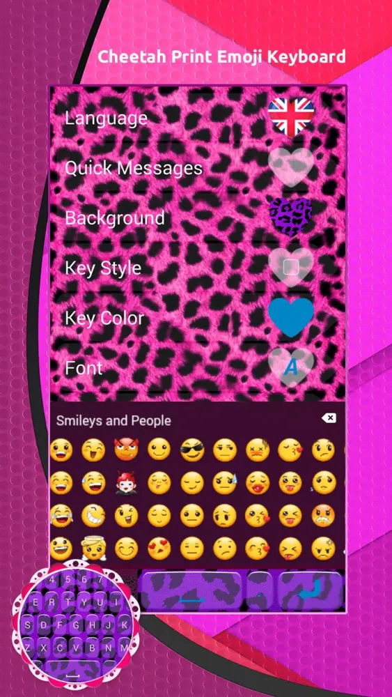 Capturas de tela do Cheetah Print Emoji Keyboard