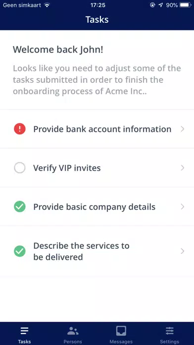 Ảnh chụp màn hình của CM KYC