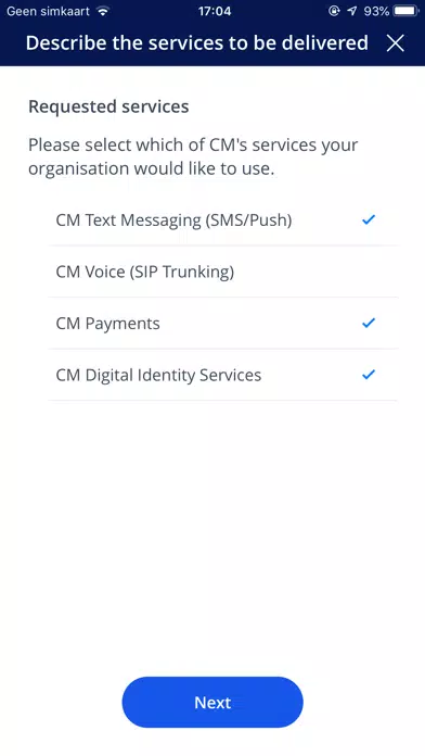Ảnh chụp màn hình của CM KYC