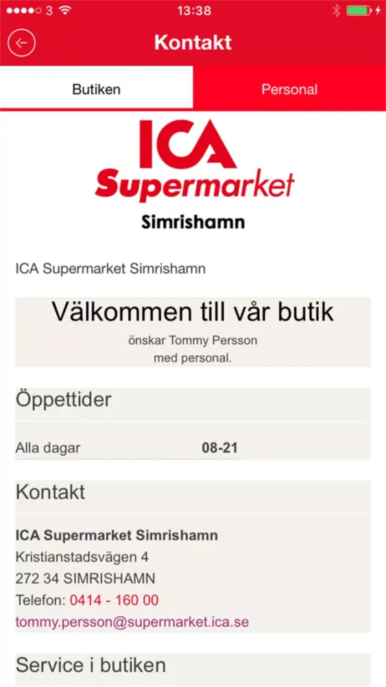ICA Supermarket Simrishamn Ekran Görüntüleri