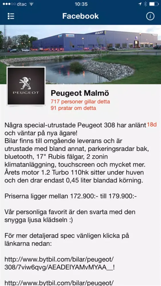 Peugeot Malmö স্ক্রিনশট