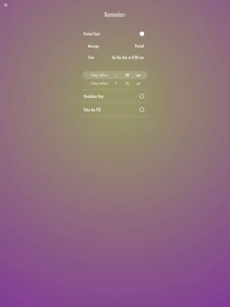Lunaria - Track Your Period iPad  Screenshots