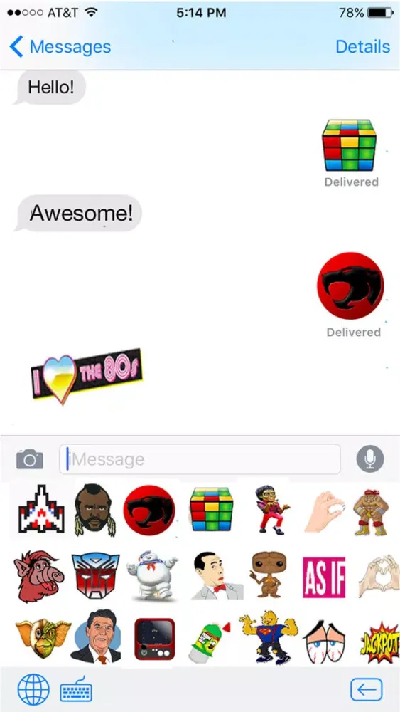 Retromoji - Classic Favorites Collection of 80's Emojis应用截图