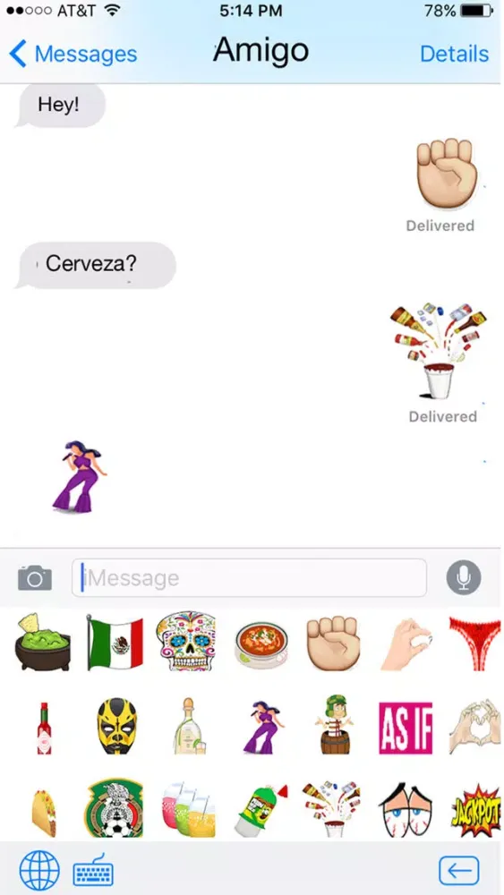 Zrzuty ekranu Tex-Mex Emojis